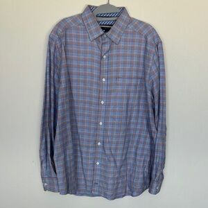 Johnston & Murphy Blue, Tan, & Red Checkered Shirt